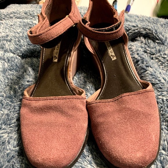 Cloud 9 Mauve Stacked Heel Mary Janes Sz 7 - Picture 1 of 5